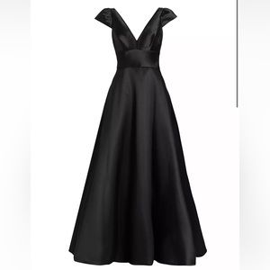 Amsale Mikado Satin Plunge Gown Size 2